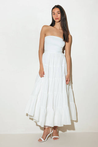 NEO BREEZE WHITE MIDI DRESS - By Baano