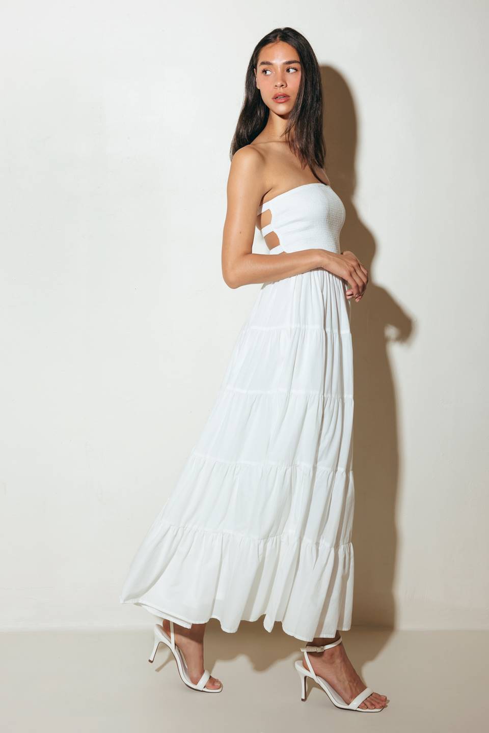 NEO BREEZE WHITE MIDI DRESS - By Baano