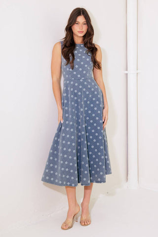TOO SWEET TO ME DENIM MIDI DRESS - By Baano