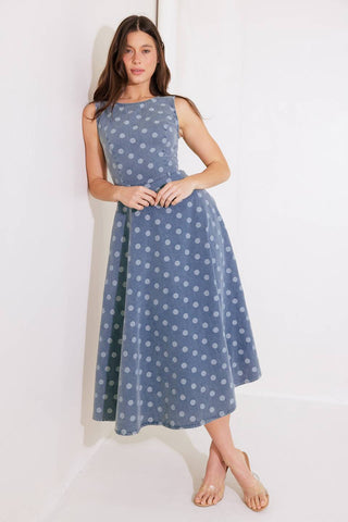 TOO SWEET TO ME DENIM MIDI DRESS - By Baano