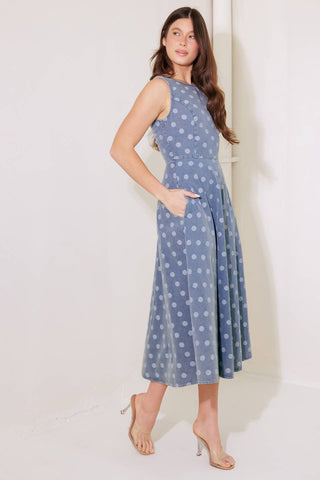 TOO SWEET TO ME DENIM MIDI DRESS - By Baano