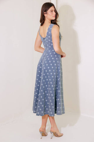 TOO SWEET TO ME DENIM MIDI DRESS - By Baano