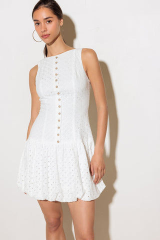 AT FIRST GLANCE WOVEN MINI DRESS - By Baano