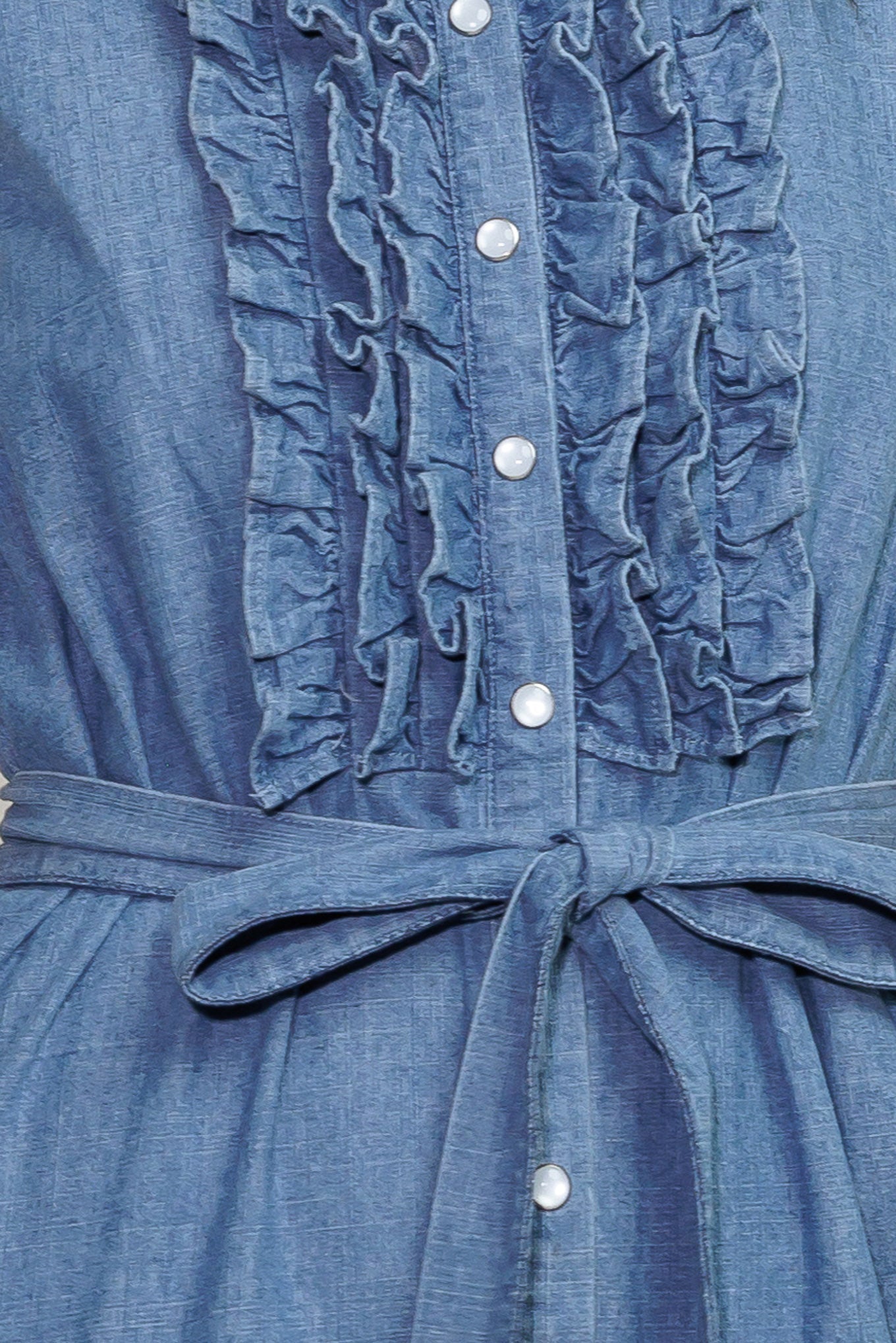 PETALS FALLING SLOWLY DENIM MIDI DRESS - By Baano