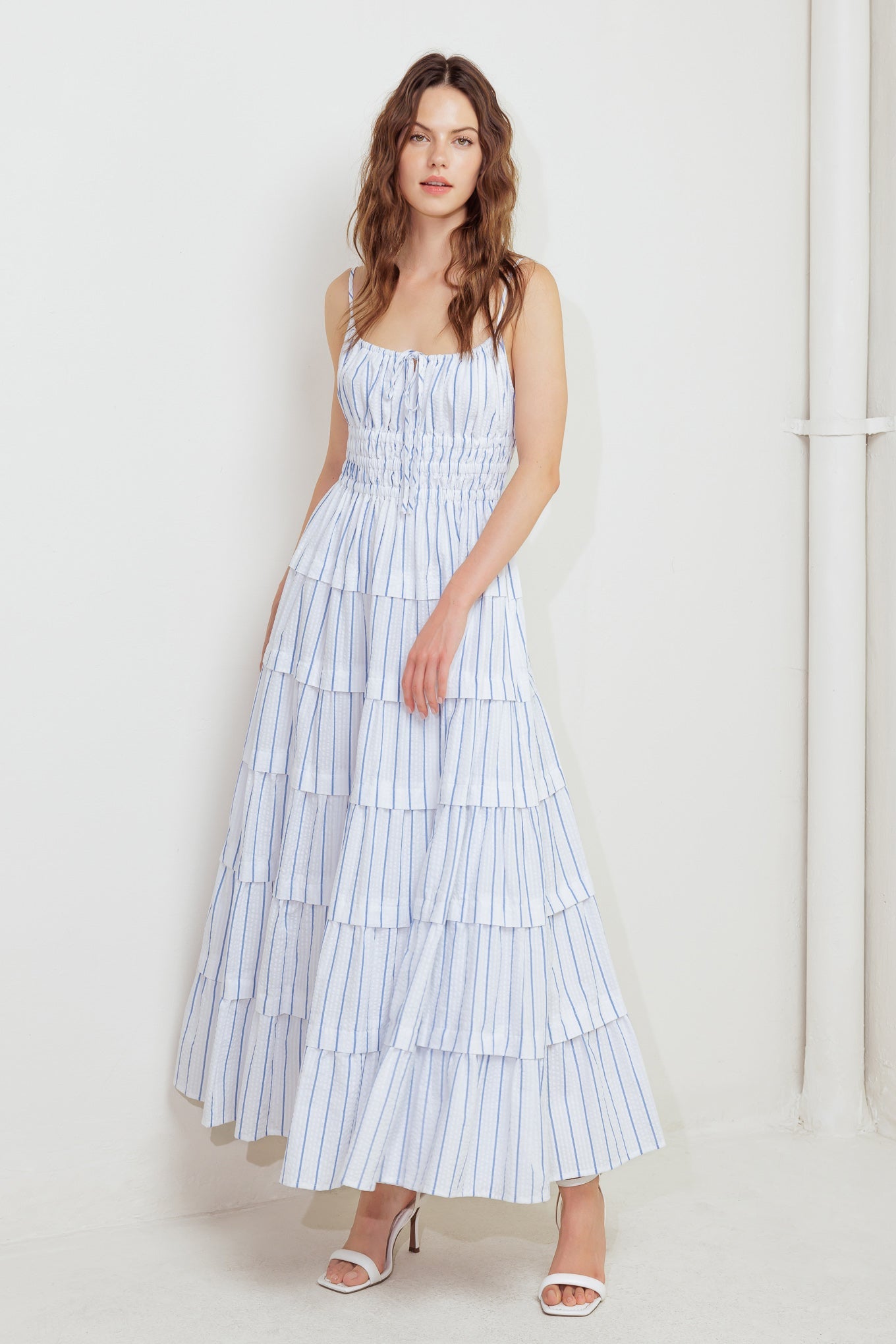 BREEZE NOTE WOVEN MIDI DRESS - By Baano