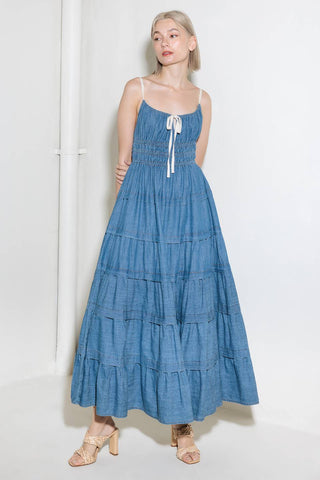 ETERNAL DESIRE DENIM MIDI DRESS - By Baano