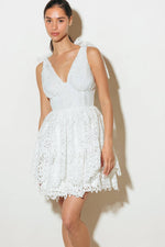 SWEETHEART GINGHAM WOVEN LACE MINI DRESS - By Baano