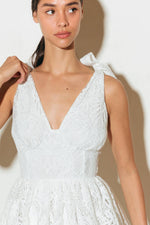 SWEETHEART GINGHAM WOVEN LACE MINI DRESS - By Baano