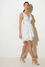 SWEETHEART GINGHAM WOVEN LACE MINI DRESS - By Baano