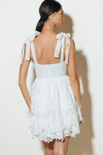 SWEETHEART GINGHAM WOVEN LACE MINI DRESS - By Baano