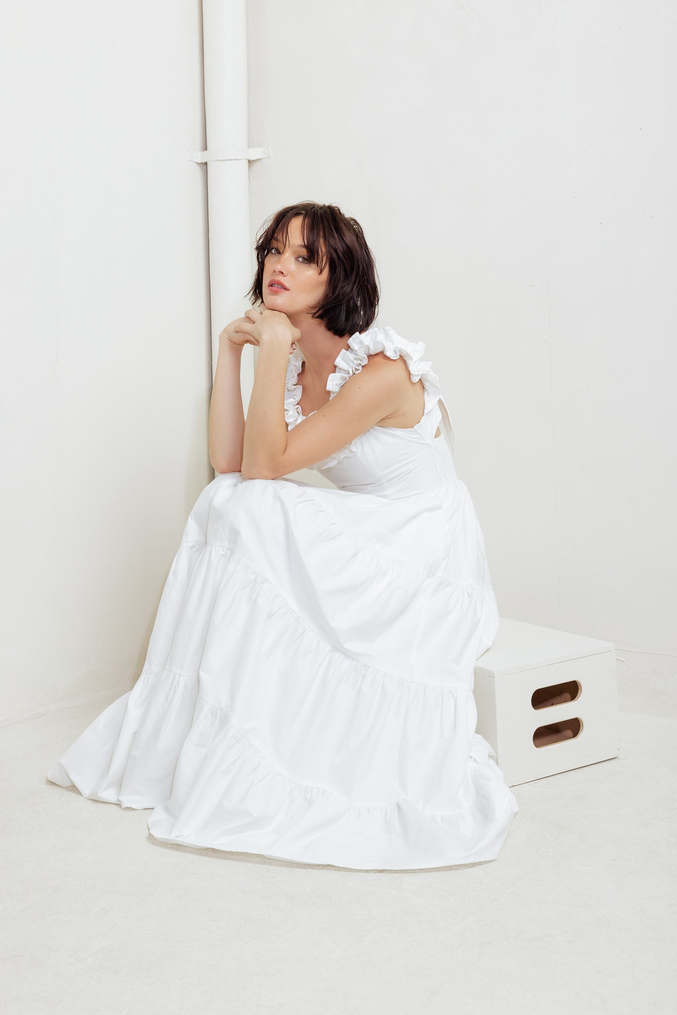 SWEETHEART TIERED ROMANCE WOVEN MIDI DRESS - By Baano