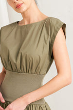 DREAMWEAVER ROMANTIC OLIVE WOVEN MIDI DRESS Flying Tomato