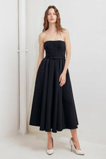 BLACK TIE MUSE WOVEN MIDI DRESS Flying Tomato
