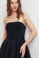 BLACK TIE MUSE WOVEN MIDI DRESS Flying Tomato