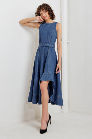 POET’S MUSE DENIM WOVEN MIDI DRESS - By Baano
