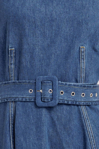 POET’S MUSE DENIM WOVEN MIDI DRESS - By Baano
