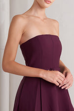 OPERA WINE WOVEN MIDI DRESS