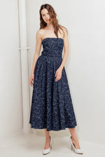 MOONDUST GARDEN DENIM MIDI DRESS - By Baano