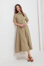 TERRACOTTA TRAIL WOVEN MIDI DRESS - By Baano