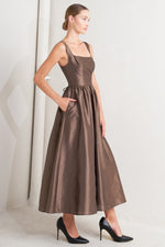 CAFÉ LUSTER WOVEN MIDI DRESS Flying Tomato