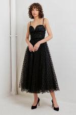 HEART DOT BALLET TULLE MIDI DRESS - By Baano