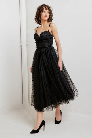 HEART DOT BALLET TULLE MIDI DRESS - By Baano