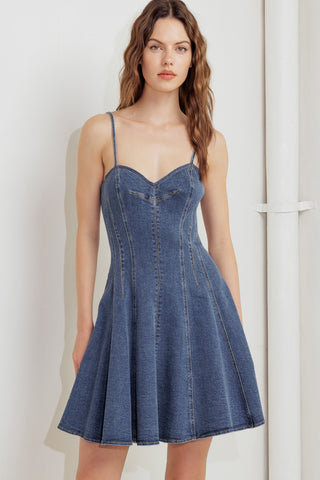 WEEKEND COMMAND DENIM MINI DRESS - By Baano