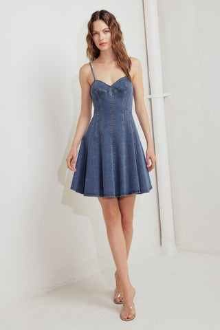 WEEKEND COMMAND DENIM MINI DRESS - By Baano