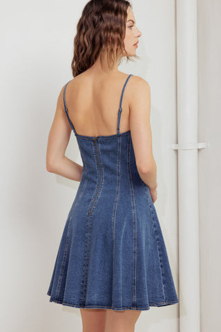 WEEKEND COMMAND DENIM MINI DRESS - By Baano