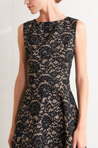 NIGHTFALL CHIC LACE WOVEN MIDI DRESS - By Baano