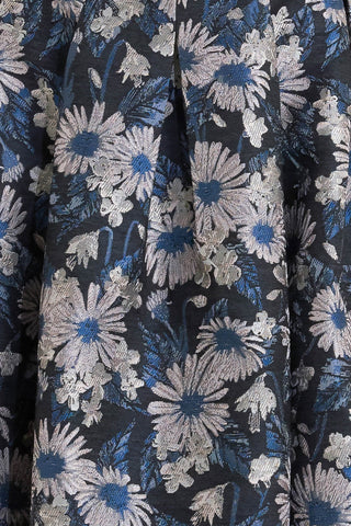 LUX BLOOMING WOVEN JACQUARD MIDI DRESS - By Baano