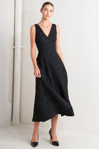 FEMME FATALE JACQUARD WOVEN MIDI DRESS Flying Tomato