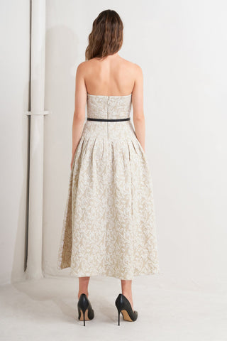 WHISPER LEAF WOVEN MIDI DRESS - By Baano