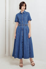 HIDDEN SMILE DENIM MIDI RESS - By Baano