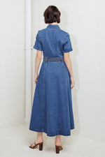 HIDDEN SMILE DENIM MIDI RESS - By Baano