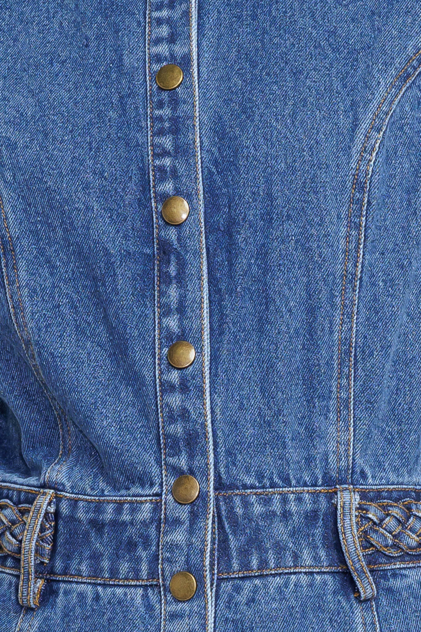 HIDDEN SMILE DENIM MIDI RESS - By Baano