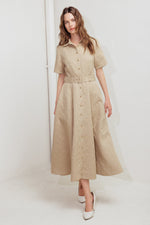 NEUTRAL CHIC WOVEN MIDI DRESS - By Baano