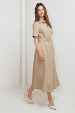 NEUTRAL CHIC WOVEN MIDI DRESS - By Baano
