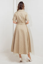 NEUTRAL CHIC WOVEN MIDI DRESS - By Baano