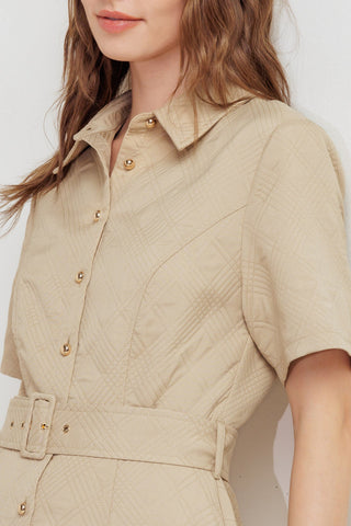 NEUTRAL CHIC WOVEN MIDI DRESS - By Baano