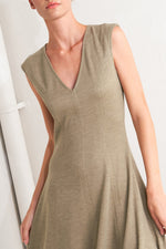 SOPHISTICATED SIMPLICITY WOVEN KNIT MIDI DRESS - By Baano