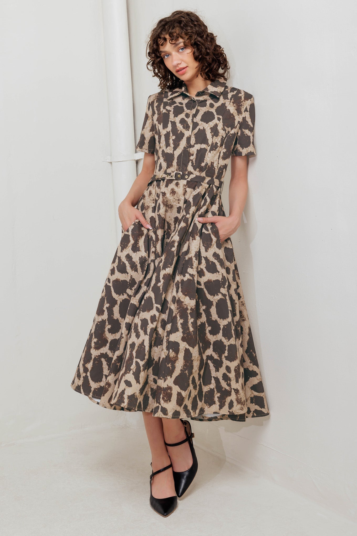 TAME GIRAFFE WOVEN MIDI DRESS - By Baano