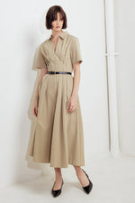 QUIET ROMANCE TAN WOVEN MIDI DRESS Flying Tomato