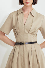 QUIET ROMANCE TAN WOVEN MIDI DRESS Flying Tomato