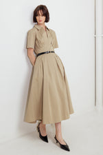 QUIET ROMANCE TAN WOVEN MIDI DRESS Flying Tomato