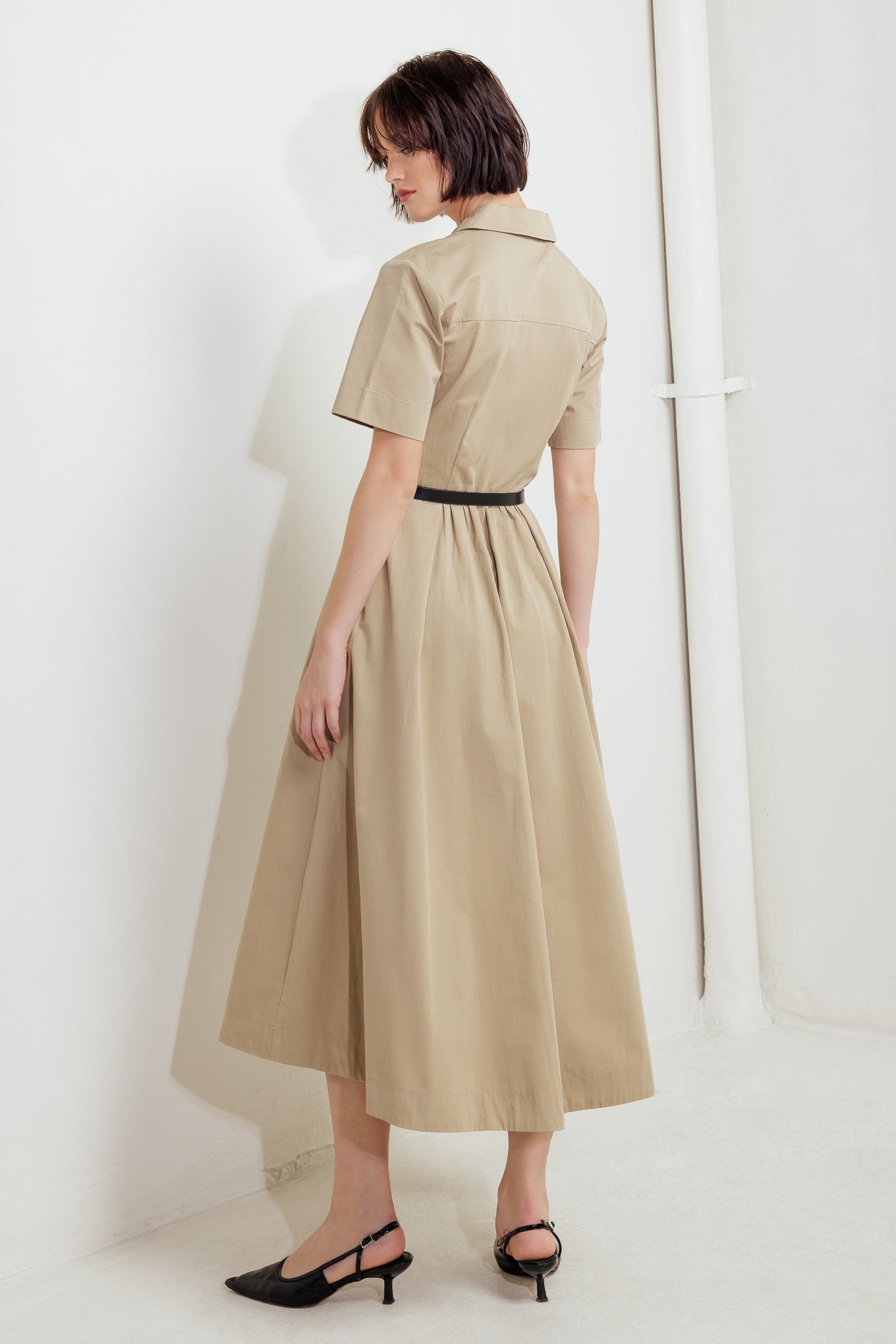 QUIET ROMANCE TAN WOVEN MIDI DRESS Flying Tomato