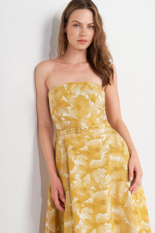VERA BLOOM JACQUARD MIDI DRESS - By Baano