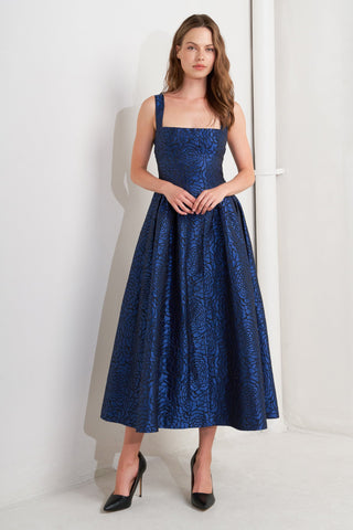 OPERA ROSE WOVEN MIDI DRESS - By Baano