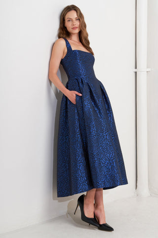 OPERA ROSE WOVEN MIDI DRESS - By Baano