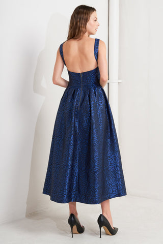 OPERA ROSE WOVEN MIDI DRESS - By Baano